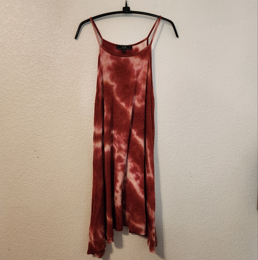 Vibe Tie-Dye Spaghetti Strap Swing Dress, Size S